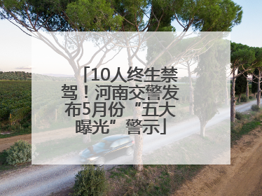 10人终生禁驾！河南交警发布5月份“五大曝光”警示